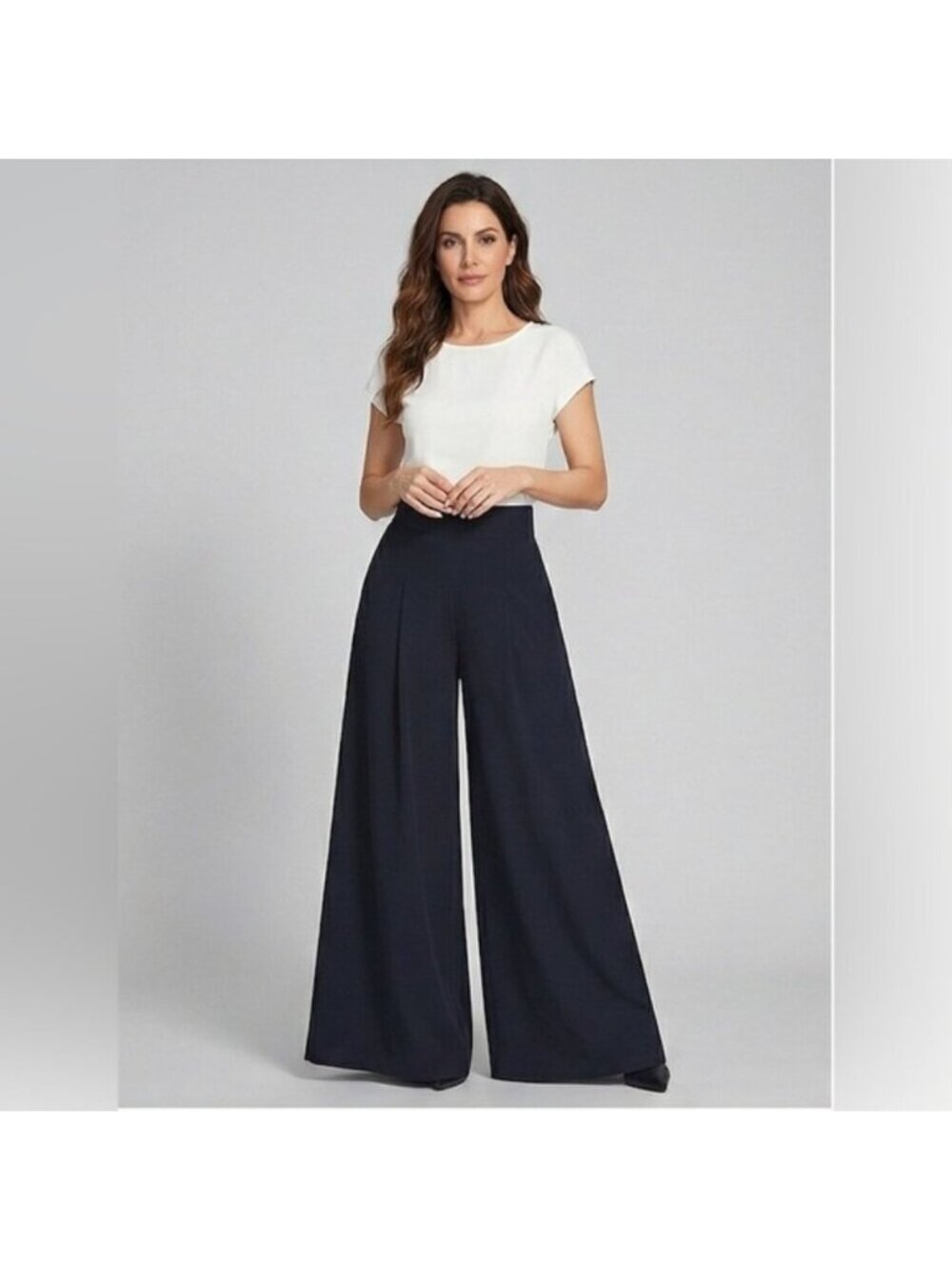 Black High Waist Wide Leg Pants
